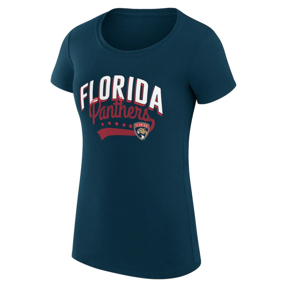 Florida Panthers G-III 4Her by Carl Banks Women's Super-Slim Fit Lightweight Filigree Logo T-Shirt – Navy T-shirts