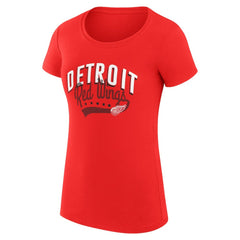Detroit Red Wings G-III 4Her by Carl Banks Women's Super-Slim Fit Lightweight Filigree Logo T-Shirt – Red T-shirts