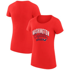Washington Capitals G-III 4Her by Carl Banks Women's Super-Slim Fit Lightweight Filigree Logo T-Shirt – Red T-shirts
