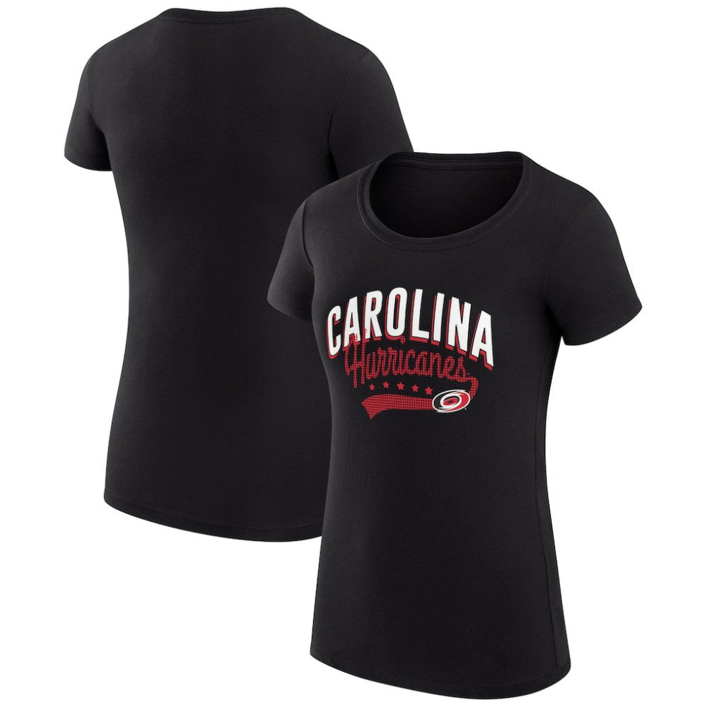 Carolina Hurricanes G-III 4Her by Carl Banks Women's Super-Slim Fit Lightweight Filigree Logo T-Shirt – Black T-shirts