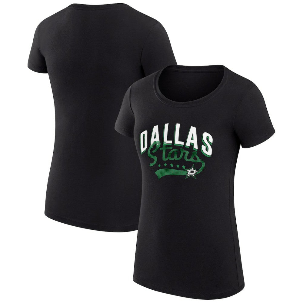 Dallas Stars G-III 4Her by Carl Banks Women's Super-Slim Fit Lightweight Filigree Logo T-Shirt – Black T-shirts