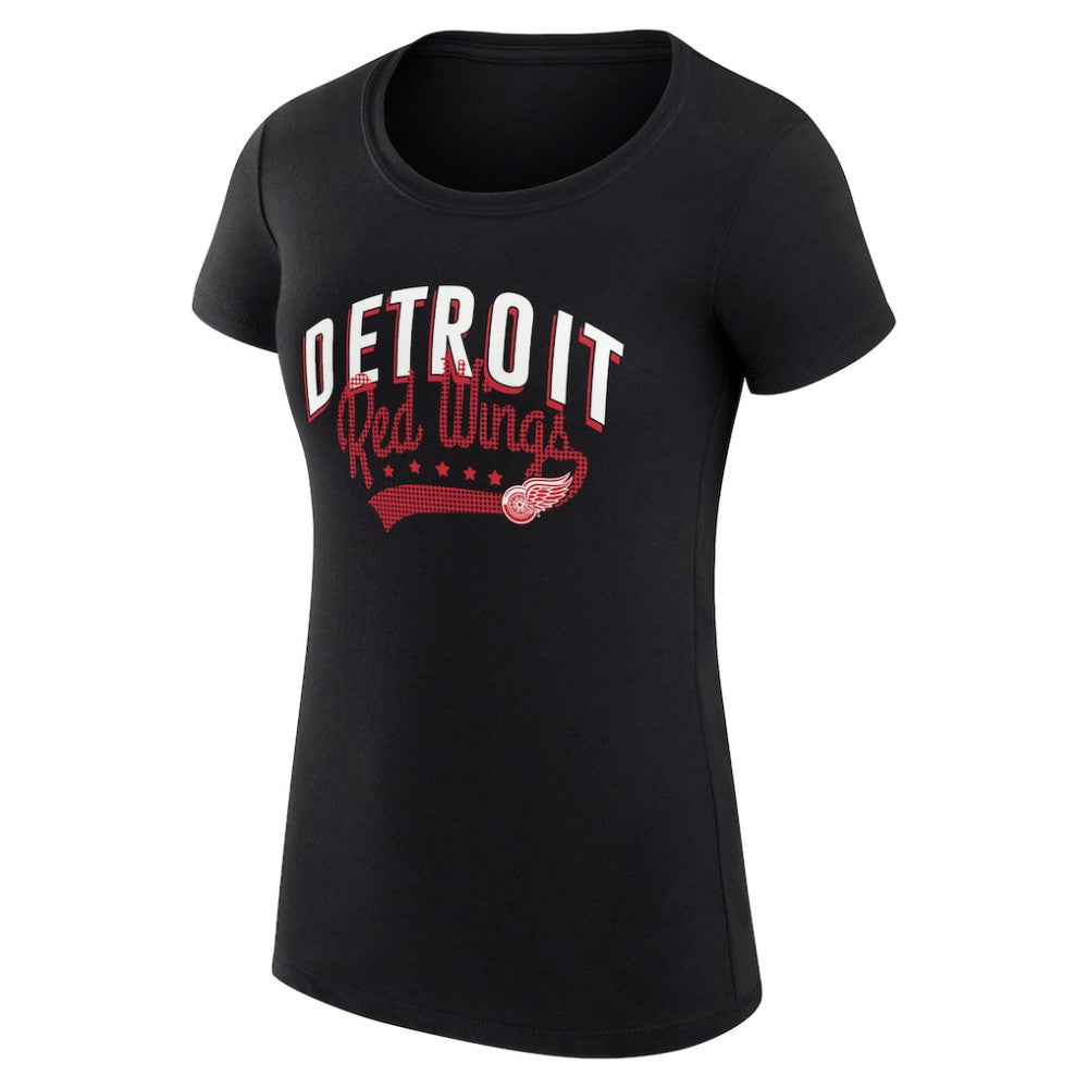 Detroit Red Wings G-III 4Her by Carl Banks Women's Super-Slim Fit Lightweight Filigree Logo T-Shirt – Black T-shirts