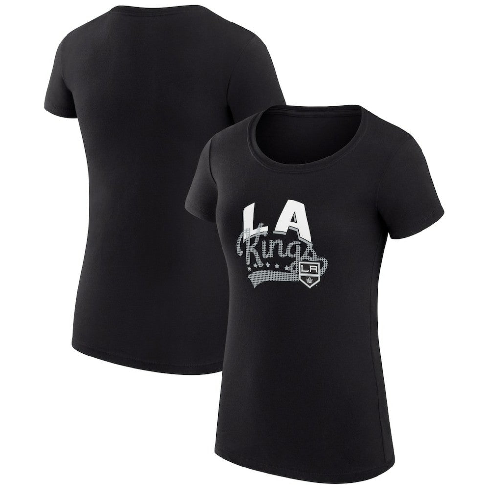 Los Angeles Kings G-III 4Her by Carl Banks Women's Super-Slim Fit Lightweight Filigree Logo T-Shirt – Black T-shirts