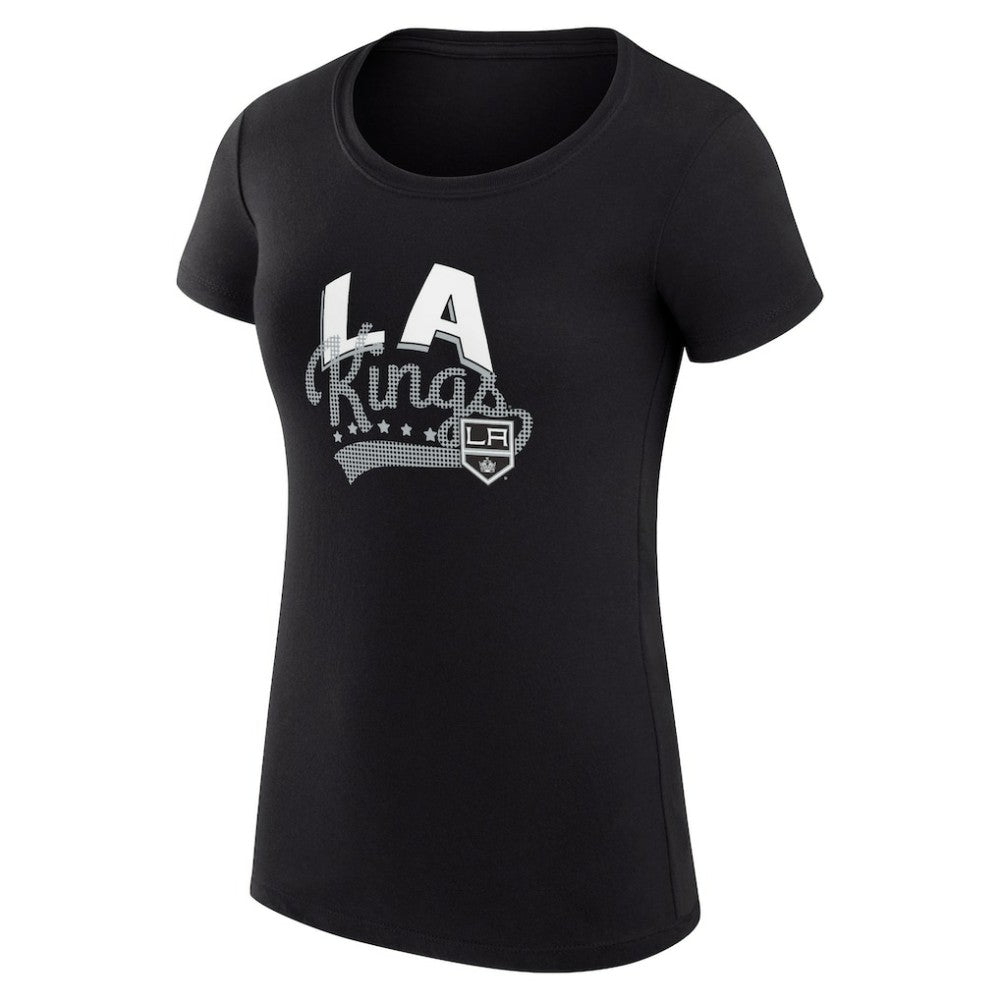 Los Angeles Kings G-III 4Her by Carl Banks Women's Super-Slim Fit Lightweight Filigree Logo T-Shirt – Black T-shirts