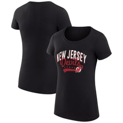 New Jersey Devils G-III 4Her by Carl Banks Women's Super-Slim Fit Lightweight Filigree Logo T-Shirt – Black T-shirts