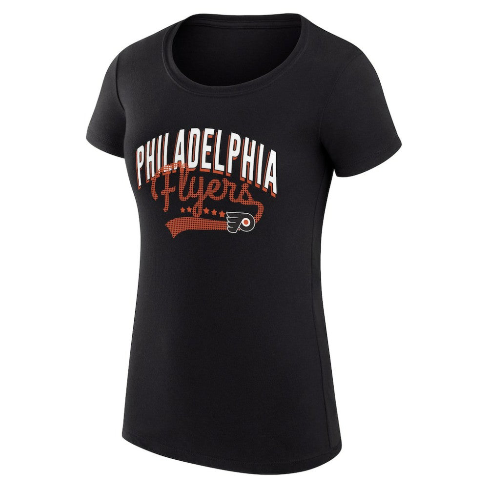Philadelphia Flyers G-III 4Her by Carl Banks Women's Super-Slim Fit Lightweight Filigree Logo T-Shirt – Black T-shirts
