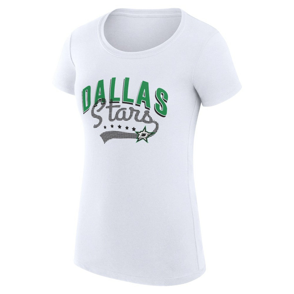 Dallas Stars G-III 4Her by Carl Banks Women's Super-Slim Fit Lightweight Filigree Logo T-Shirt – White T-shirts