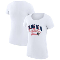 Florida Panthers G-III 4Her by Carl Banks Women's Super-Slim Fit Lightweight Filigree Logo T-Shirt – White T-shirts