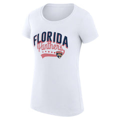 Florida Panthers G-III 4Her by Carl Banks Women's Super-Slim Fit Lightweight Filigree Logo T-Shirt – White T-shirts