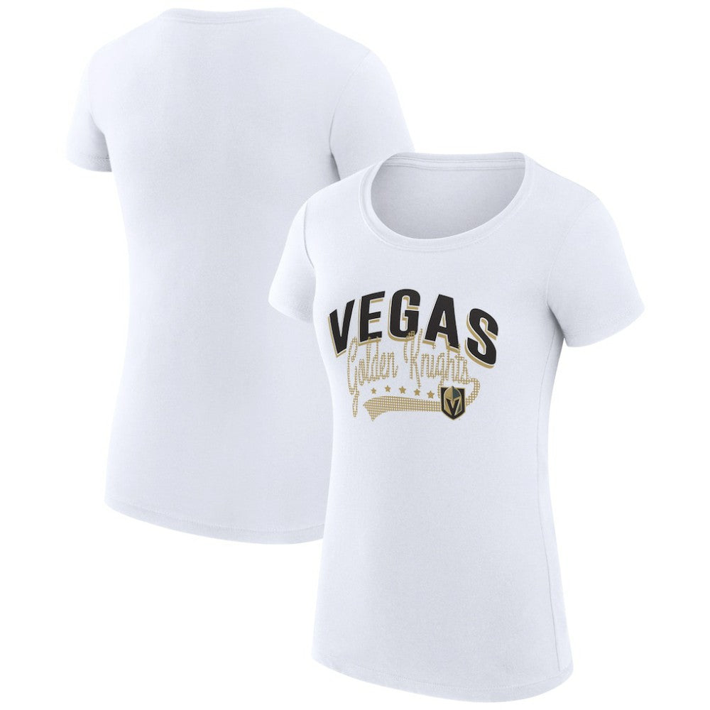 Vegas Golden Knights G-III 4Her by Carl Banks Women's Super-Slim Fit Lightweight Filigree Logo T-Shirt - White T-shirts