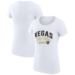 Vegas Golden Knights G-III 4Her by Carl Banks Women's Super-Slim Fit Lightweight Filigree Logo T-Shirt - White T-shirts