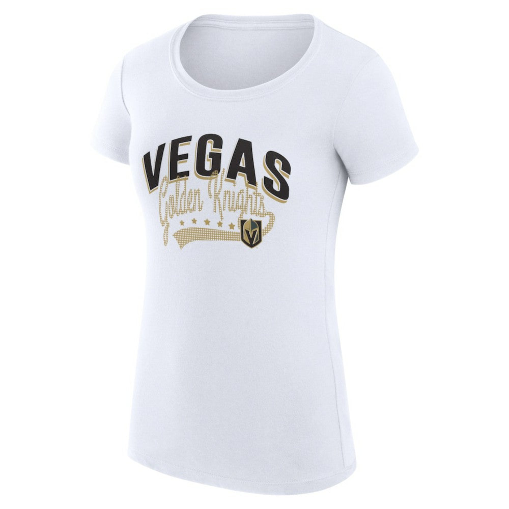 Vegas Golden Knights G-III 4Her by Carl Banks Women's Super-Slim Fit Lightweight Filigree Logo T-Shirt - White T-shirts