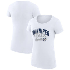Winnipeg Jets G-III 4Her by Carl Banks Women's Super-Slim Fit Lightweight Filigree Logo T-Shirt – White T-shirts
