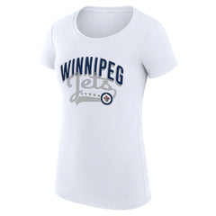 Winnipeg Jets G-III 4Her by Carl Banks Women's Super-Slim Fit Lightweight Filigree Logo T-Shirt – White T-shirts