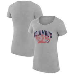 Columbus Blue Jackets G-III 4Her by Carl Banks Women's Super-Slim Fit Lightweight Filigree Logo T-Shirt – Gray T-shirts