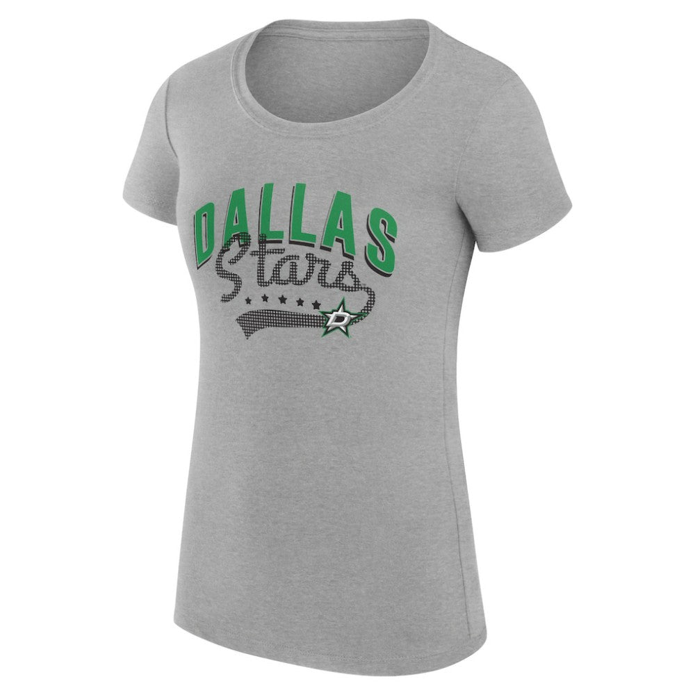 Dallas Stars G-III 4Her by Carl Banks Women's Super-Slim Fit Lightweight Filigree Logo T-Shirt – Gray T-shirts