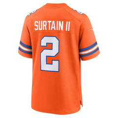 Patrick Surtain II Denver Broncos Mile High Collection 1977 Throwback Player Game Jersey - Orange sale