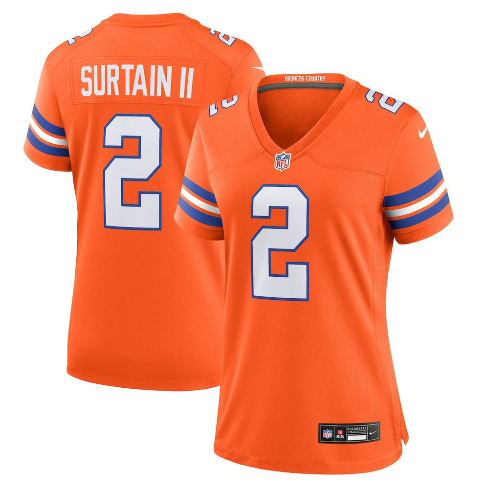 Patrick Surtain II Denver Broncos Women's Mile High Collection 1977 Throwback Player Game Jersey - Orange for sale