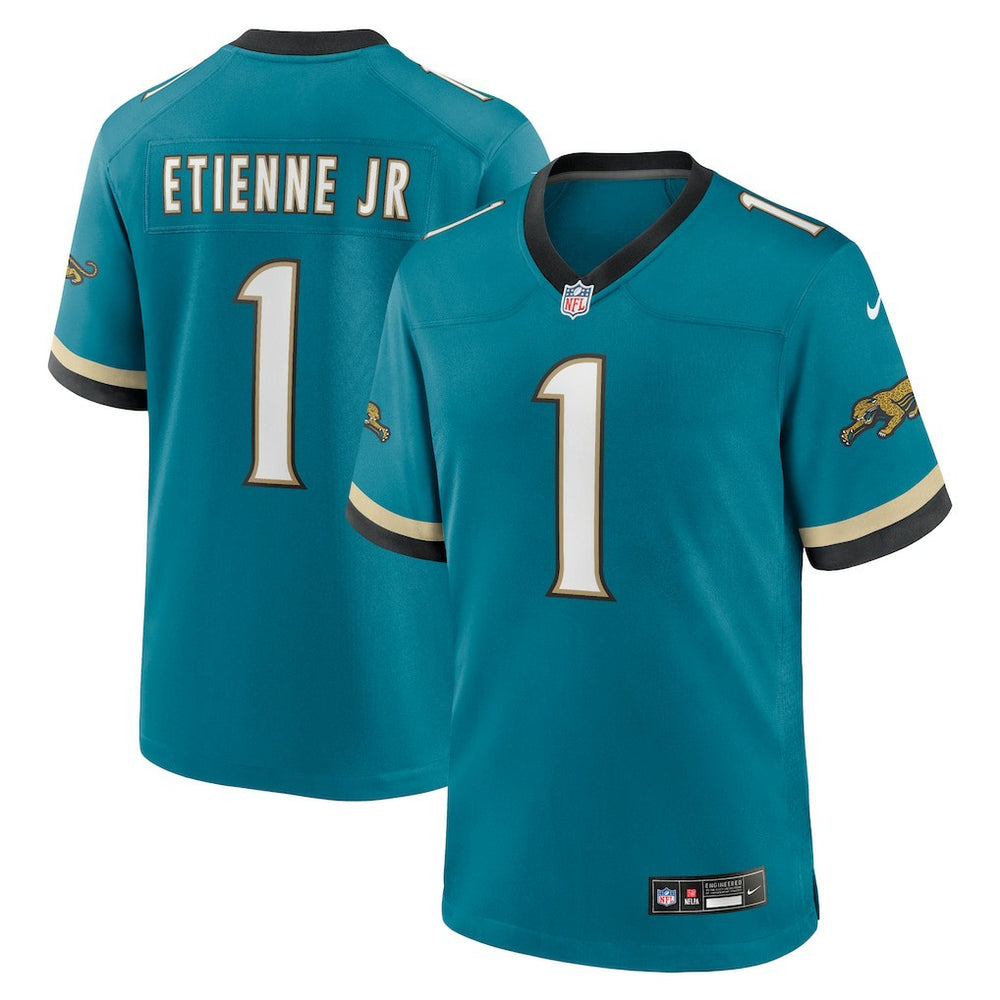 Travis Etienne Jr Jacksonville Jaguars Prowler Throwback Player Game Jersey - Teal for sale