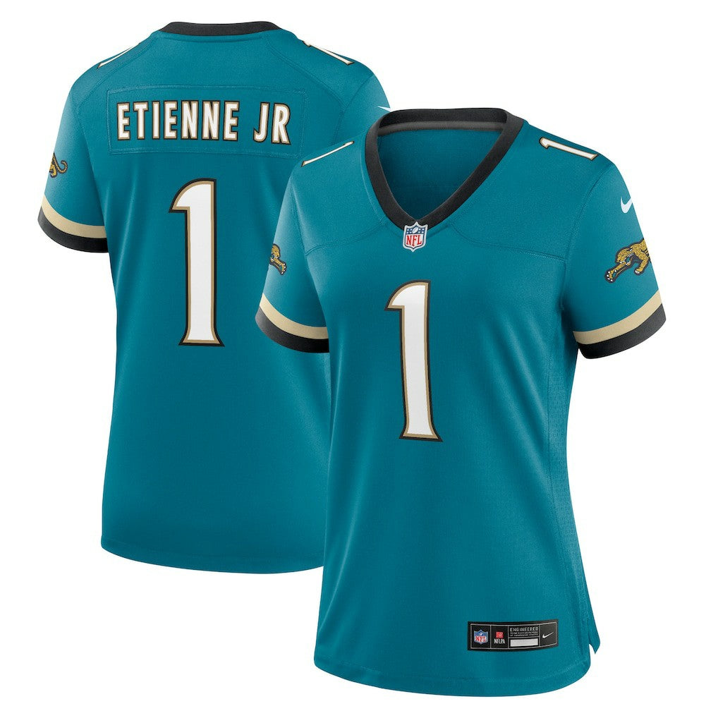 Travis Etienne Jr Jacksonville Jaguars Women's Prowler Throwback Game Jersey - Teal outlet