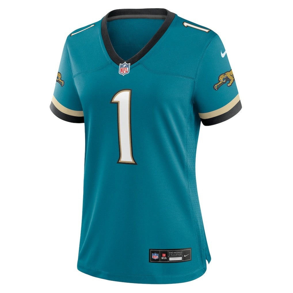 Travis Etienne Jr Jacksonville Jaguars Women's Prowler Throwback Game Jersey - Teal outlet