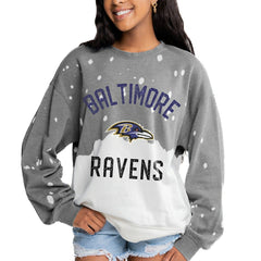 Baltimore Ravens Gameday Couture Women's Oversized Coin Toss Faded French Terry Tri-Blend Pullover Sweatshirt - Gray online