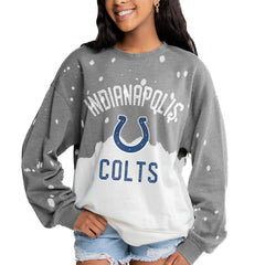 Indianapolis Colts Gameday Couture Women's Oversized Coin Toss Faded French Terry Tri-Blend Pullover Sweatshirt - Gray discount