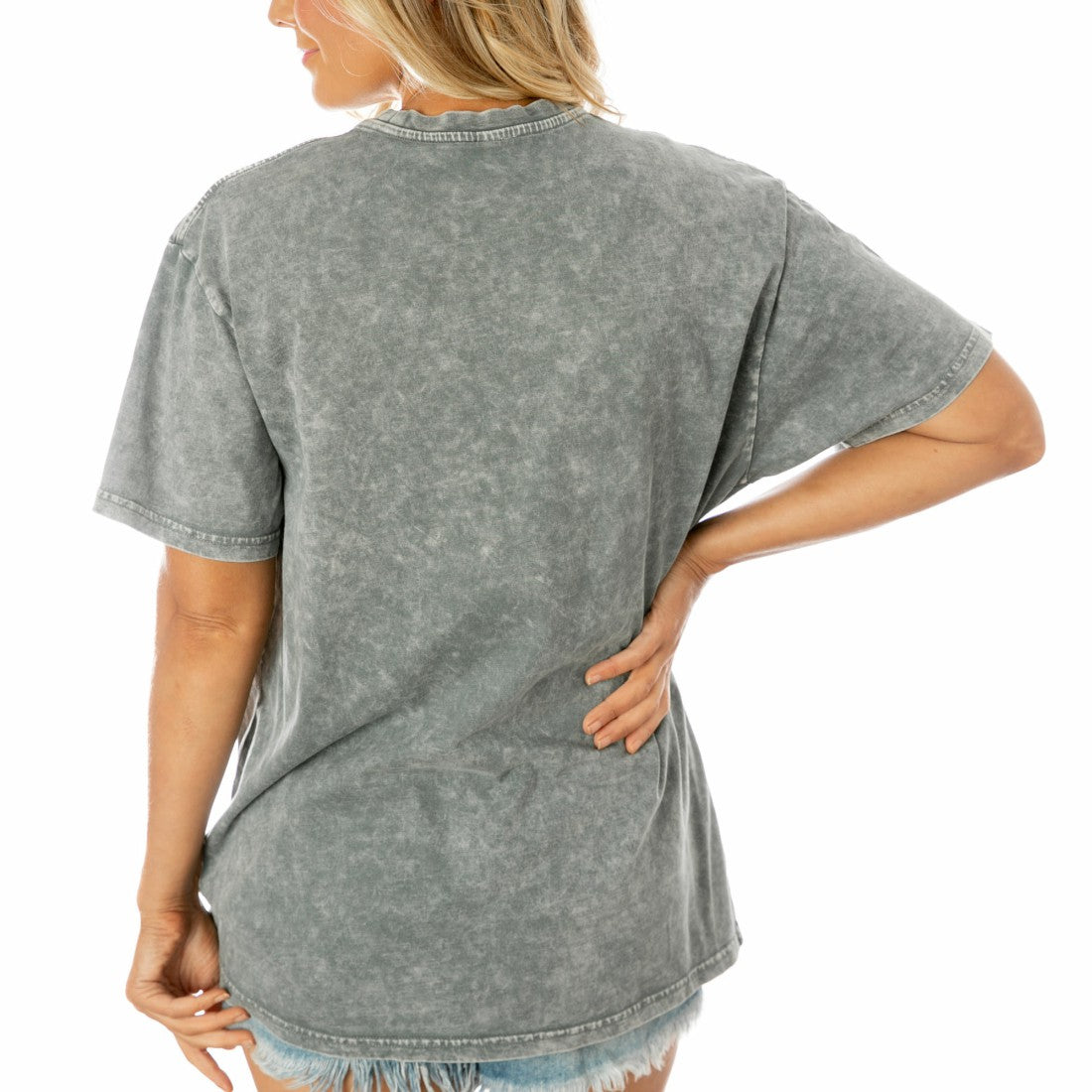 Denver Broncos Gameday Couture Women's Tackle Titan Boyfriend Washed T-Shirt - Gray on sale