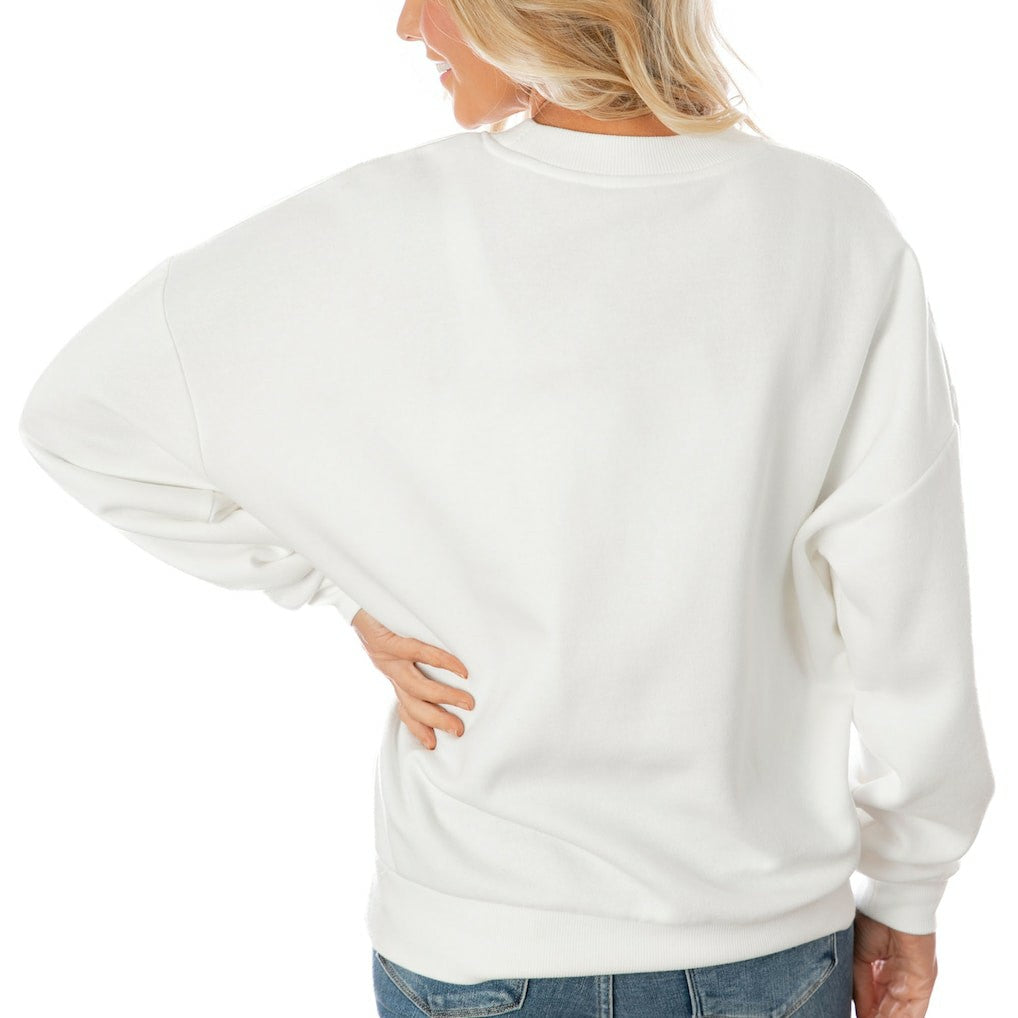 Indianapolis Colts Gameday Couture Women's Oversized Yard Line Tri-Blend Pullover Sweatshirt - White online