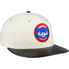 Chicago Cubs Game Night Leather Visor 59FIFTY Fitted Hat Cream