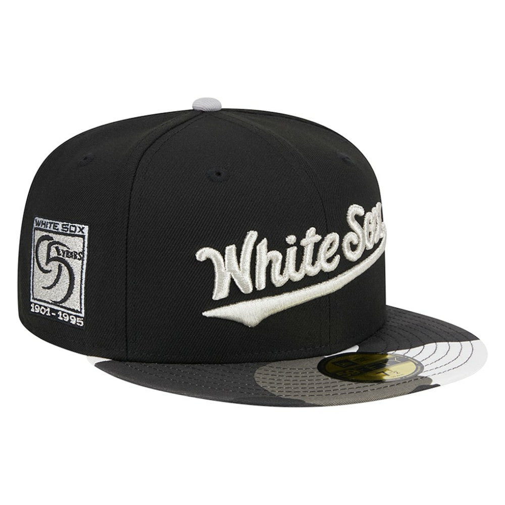 Chicago White Sox Metallic Camo 59FIFTY Fitted Hat Black