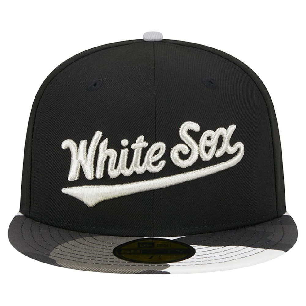 Chicago White Sox Metallic Camo 59FIFTY Fitted Hat Black