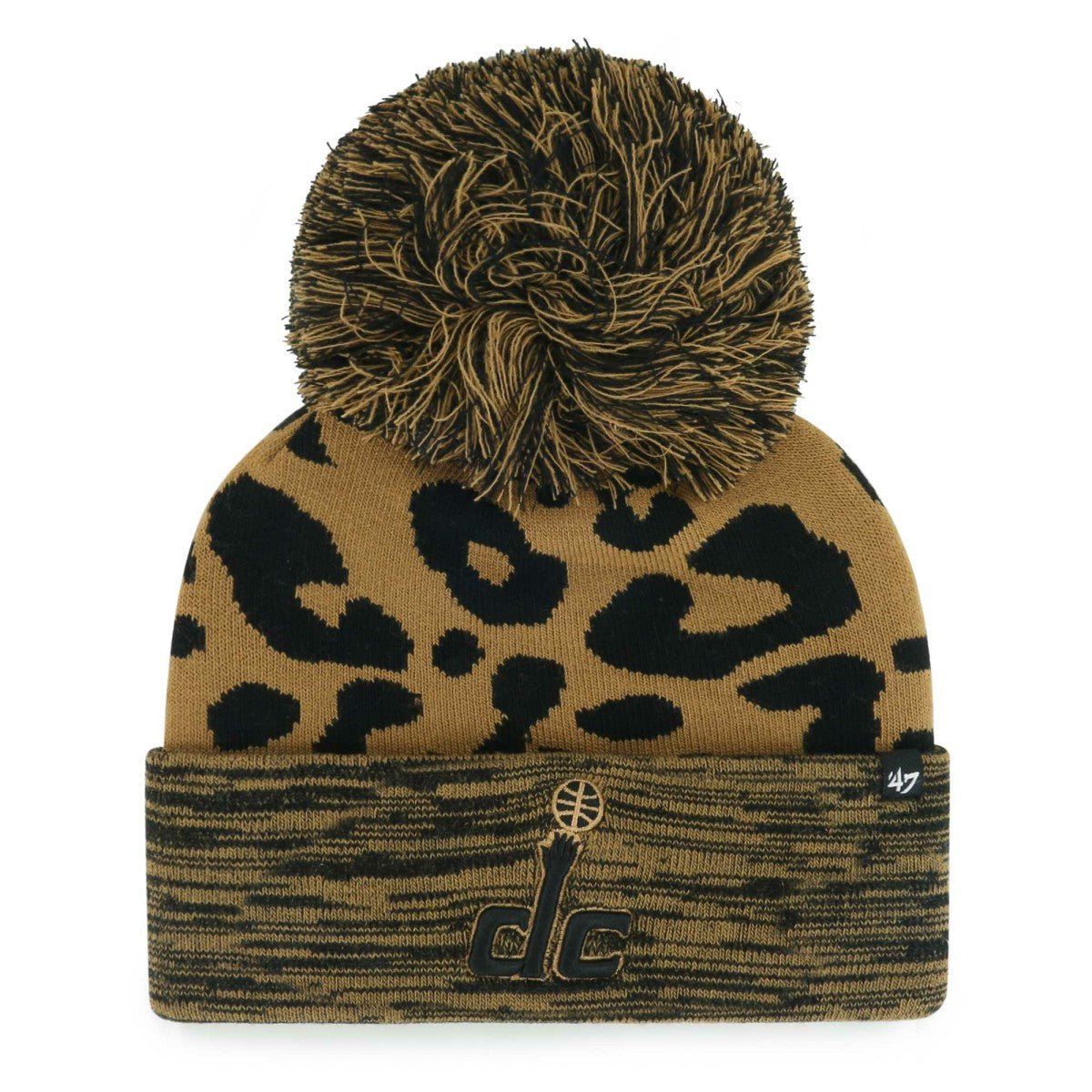 Washington Wizards '47 Women's Rosette Cuffed Knit Hat with Pom - Leopard sale