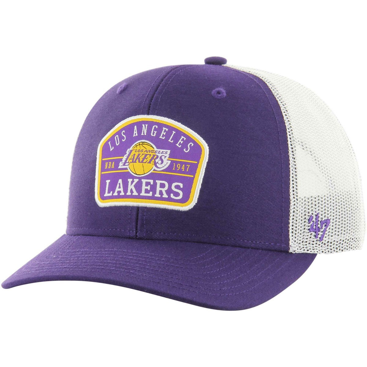 Los Angeles Lakers '47 Semi Patch Trucker Adjustable Hat - Purple outlet