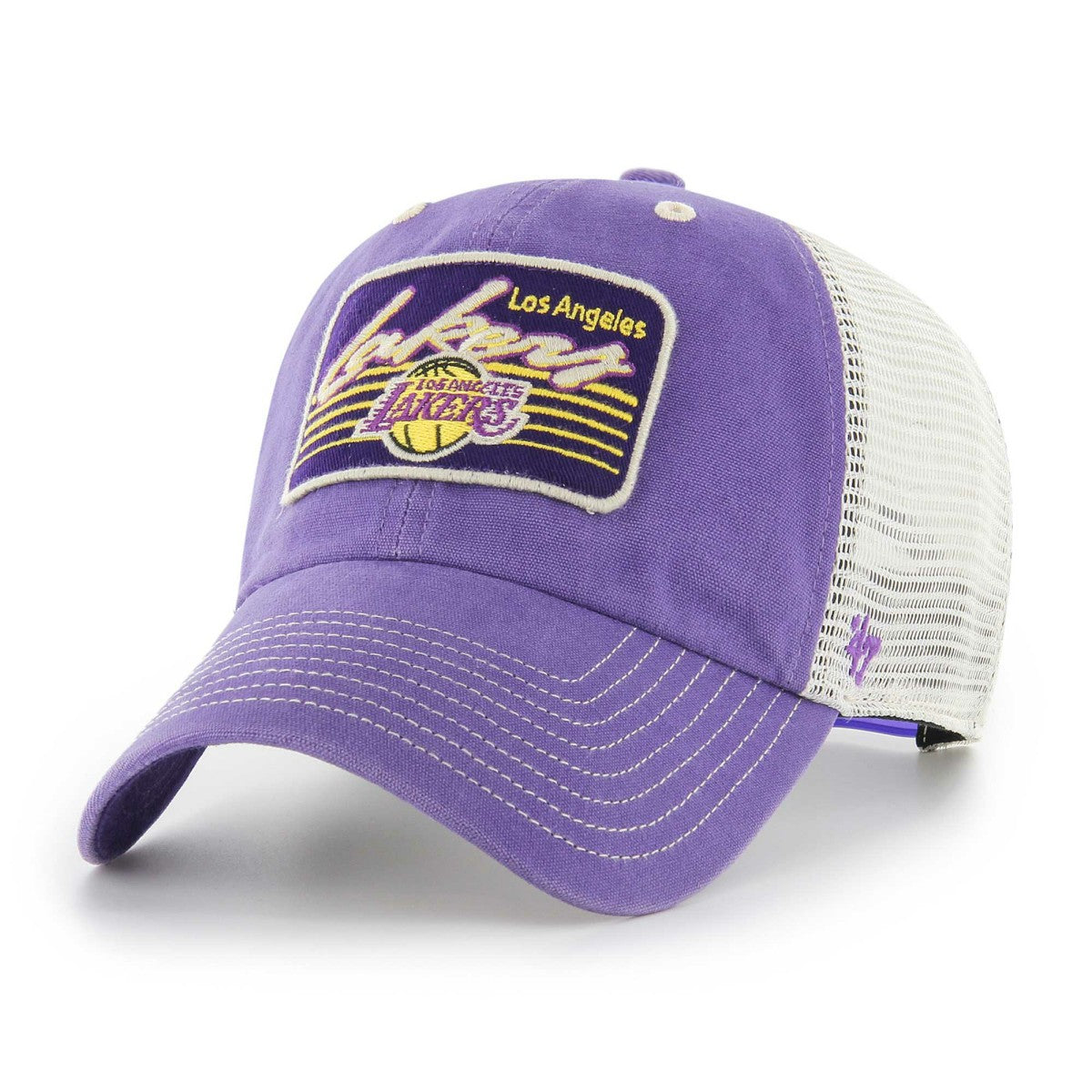 Los Angeles Lakers '47 Five Point Patch Clean Up Adjustable Hat - Purple discount