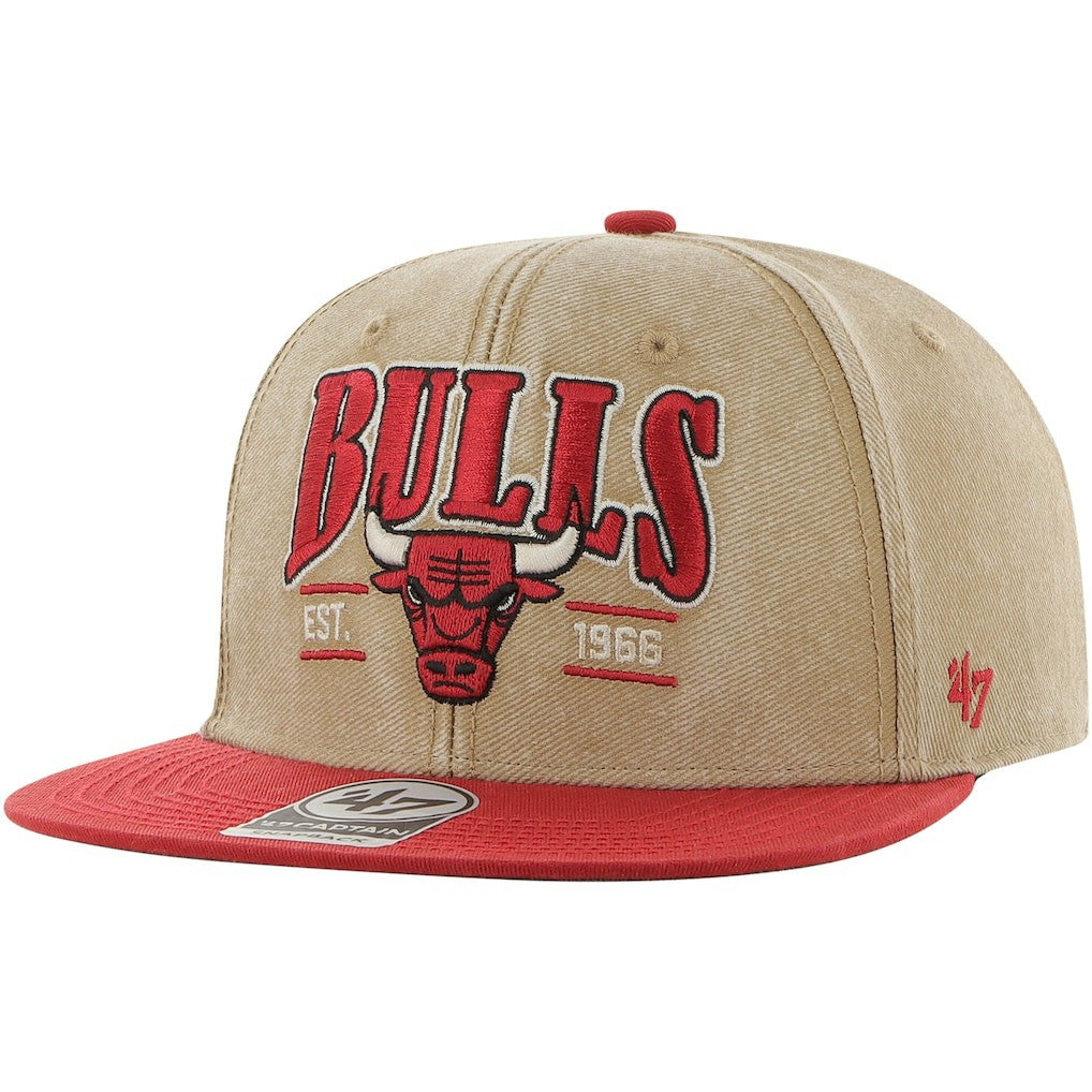 Chicago Bulls '47 Chilmark Captain Snapback - Khaki/Red outlet