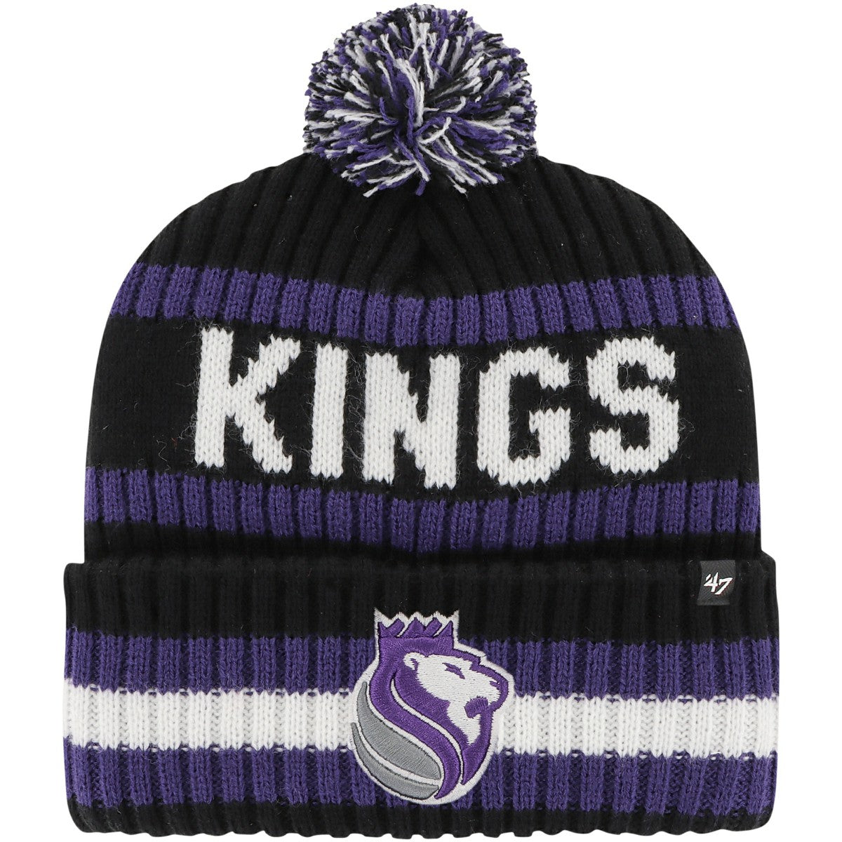 Sacramento Kings '47 Bering Cuffed Knit Hat with Pom - Black outlet
