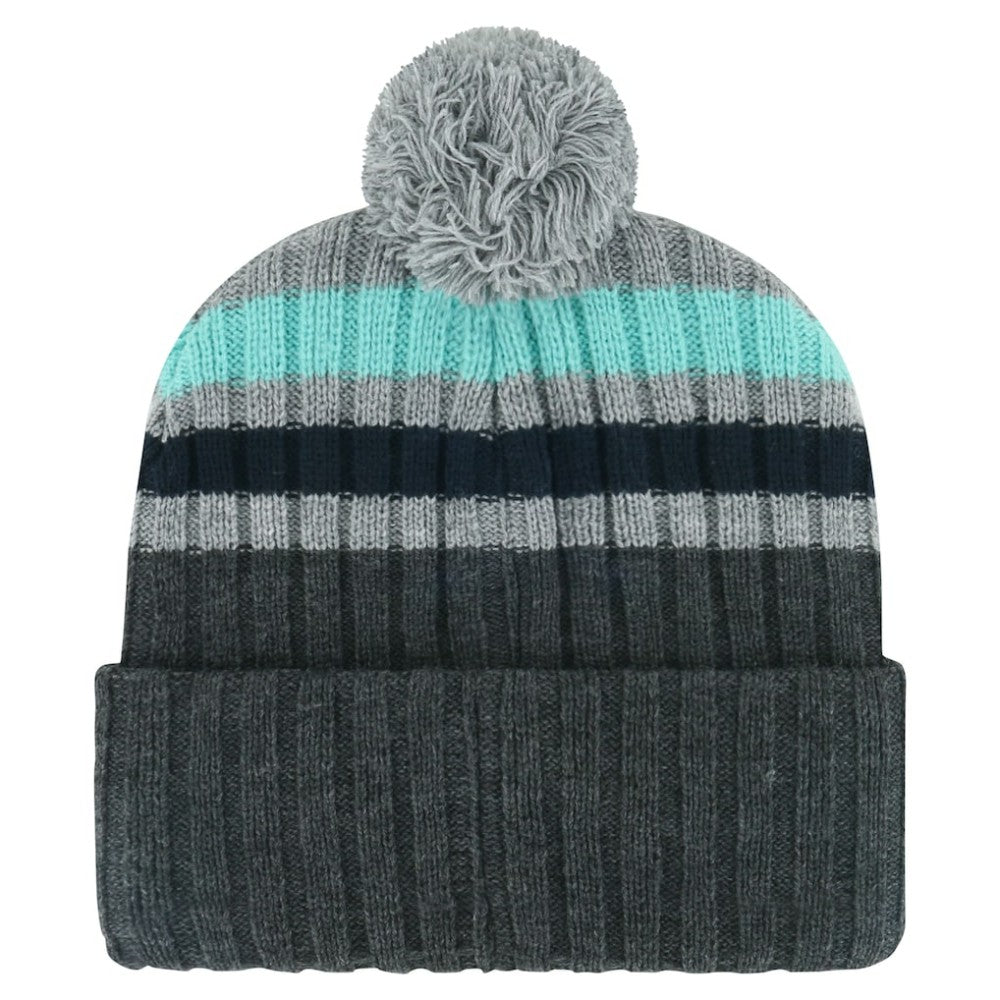 Seattle Kraken '47 Stack Patch Cuffed Knit Hat with Pom - Gray Hats