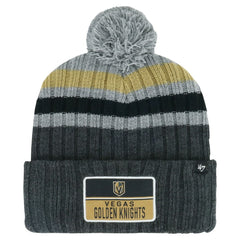Vegas Golden Knights '47 Stack Patch Cuffed Knit Hat with Pom - Gray Hats