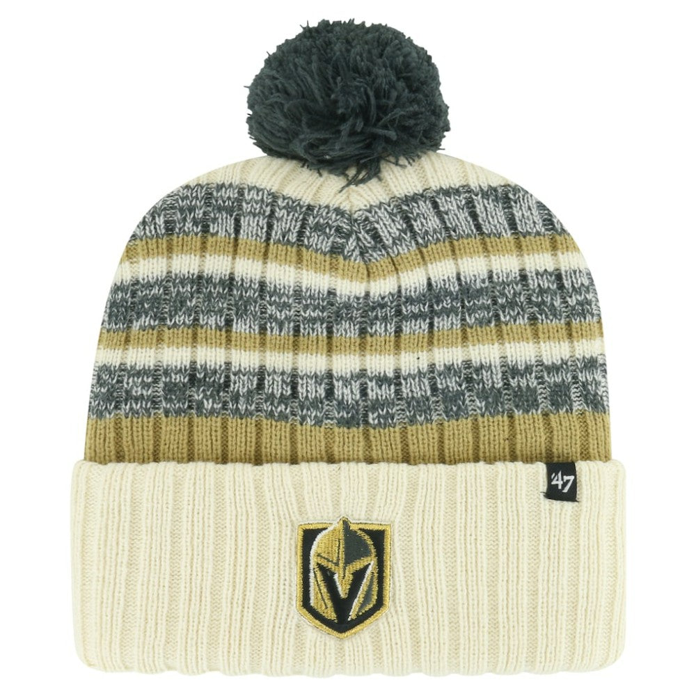 Vegas Golden Knights '47 Tavern Cuffed Knit Hat with Pom - Cream Hats