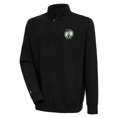 Boston Celtics Antigua Victory Quarter-Zip Pullover Top - Black on sale