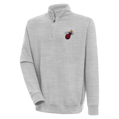 Miami Heat Antigua Victory Quarter-Zip Pullover Top - Heather Gray outlet