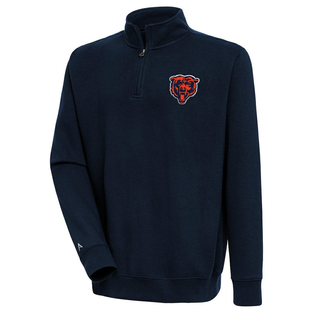 Chicago Bears Antigua Victory Quarter-Zip Pullover Top - Navy outlet