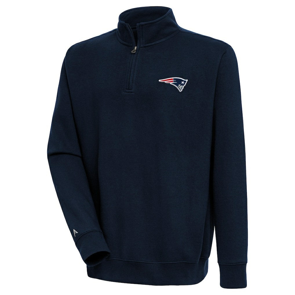 New England Patriots Antigua Victory Quarter-Zip Pullover Top - Navy discount