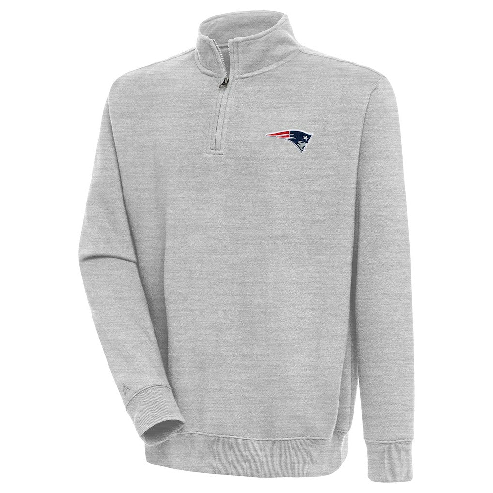 New England Patriots Antigua Victory Quarter-Zip Pullover Top - Heather Gray cheap