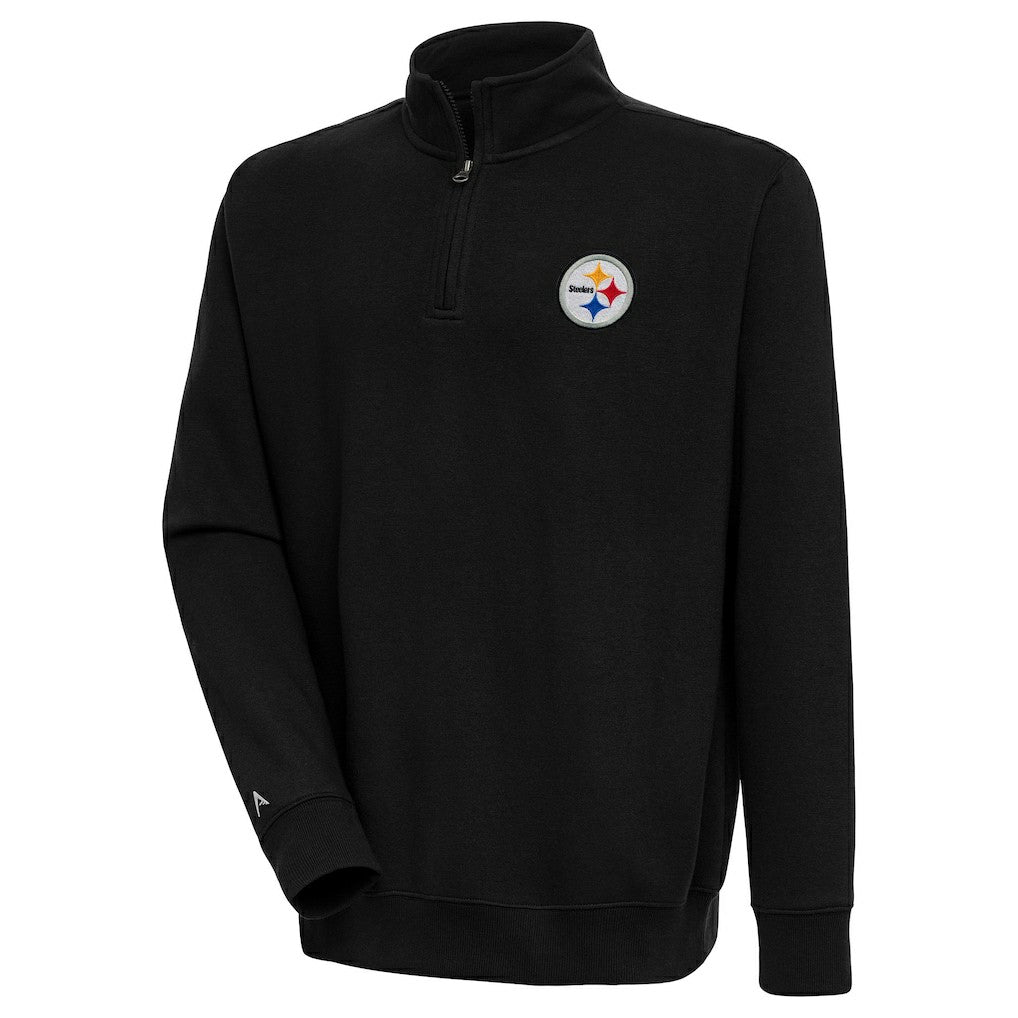 Pittsburgh Steelers Antigua Victory Quarter-Zip Pullover Top - Black sale