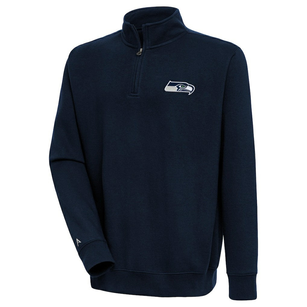 Seattle Seahawks Antigua Victory Quarter-Zip Pullover Top - College Navy for sale