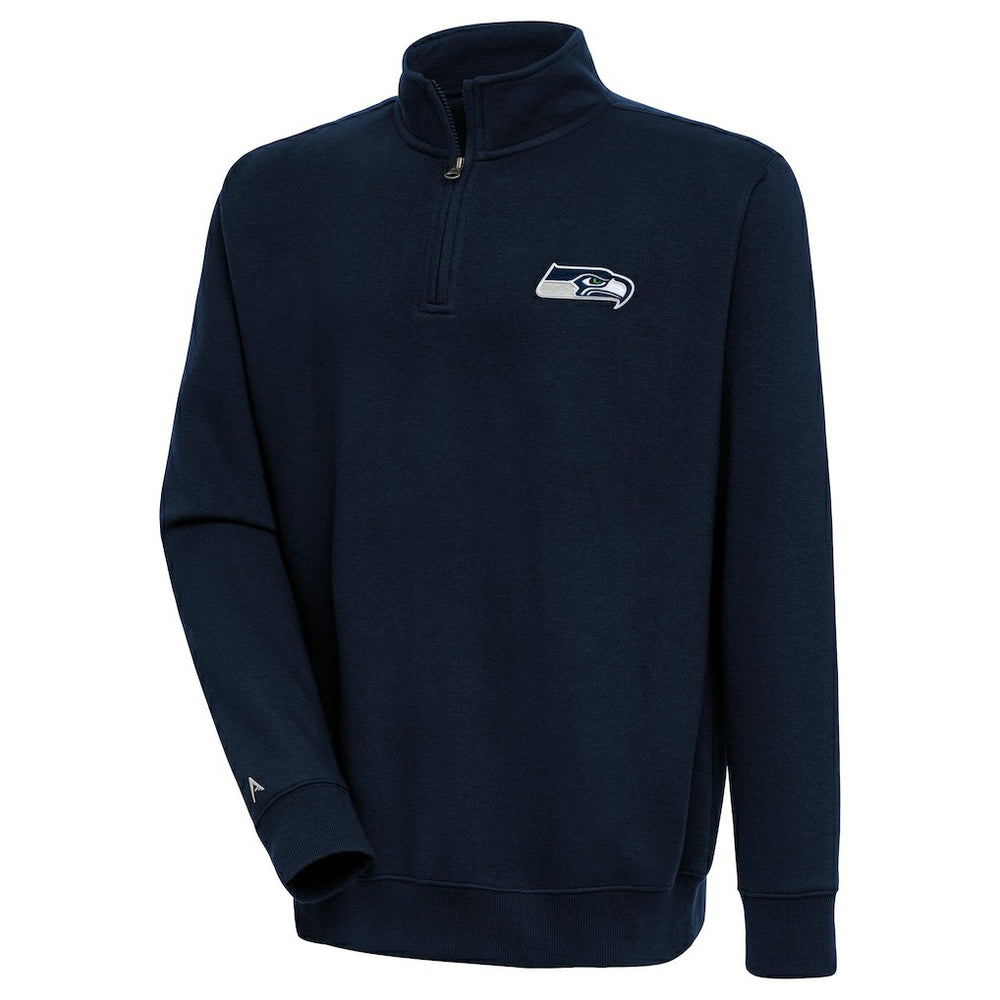 Seattle Seahawks Antigua Victory Quarter-Zip Pullover Top - College Navy for sale