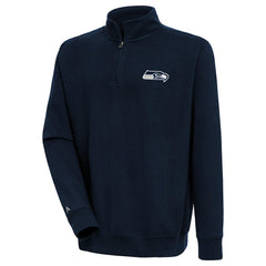 Seattle Seahawks Antigua Victory Quarter-Zip Pullover Top - College Navy for sale