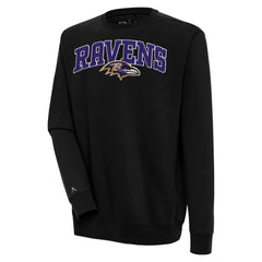 Baltimore Ravens Antigua Victory Chenille Pullover Sweatshirt - Black cheap